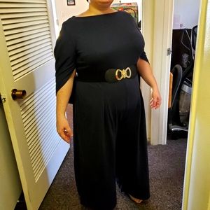 Eshakti Cotton Jumpsuit, Navy Blue 18W